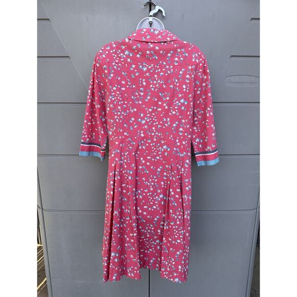 Boden Pink Floral Collared Riviera Button Down Shirt Dress Garden Party Sz 10P - Picture 5 of 10